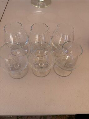 Princess house Brandy glasses Set of 6 Clear Brandy Snifter Glasses